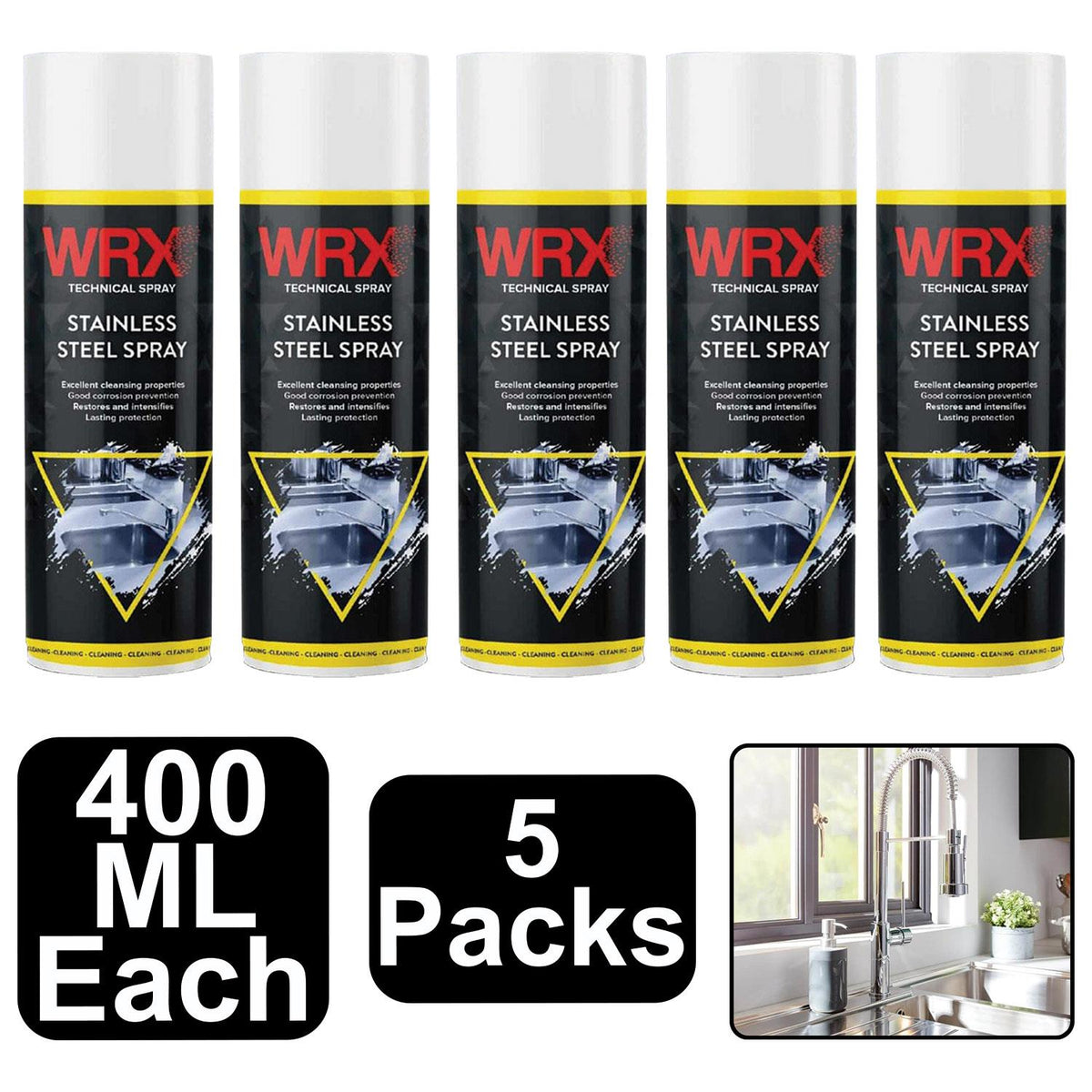 5X WRX Stainless Steel Spray Paint 400ml