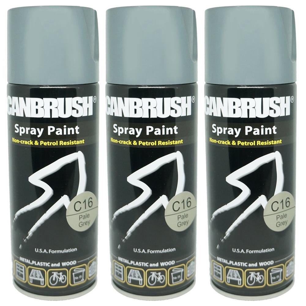 3X Canbrush C16 Pale Grey Spray Paint 400ml