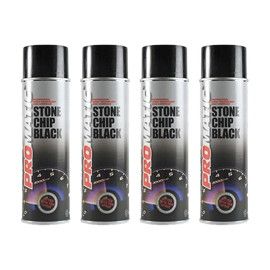 4X Promatic Stonechip Black Spray Paint 500ml