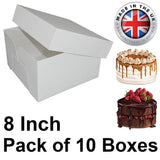 10X Cake Box 8"(8" Lid & 8" Base)