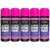 5X Paint Factory Pink Gloss Spray Paint 250ml