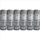 6X Paint Factory Metallic Silver Spray Paint 200ml