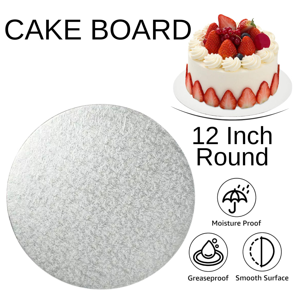 1 Board - 12" Round Silver Double Thick Cards