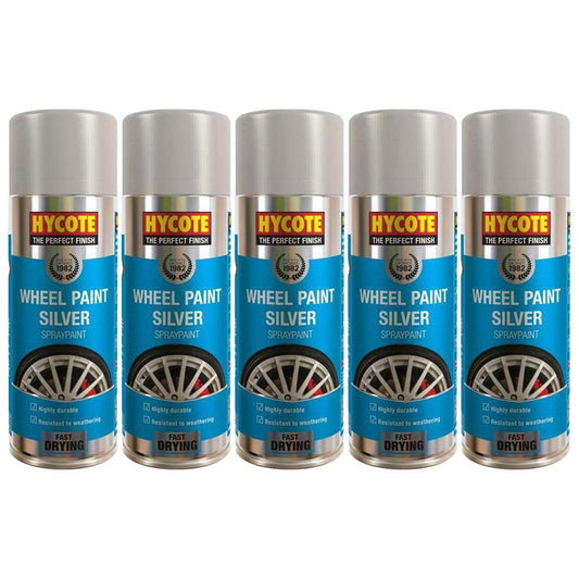 5X Hycote Silver Wheel Spray Paint 400ml