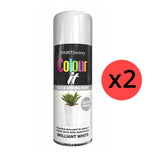 2X Paint Factory Brilliant White Gloss Spray Paint 400ml