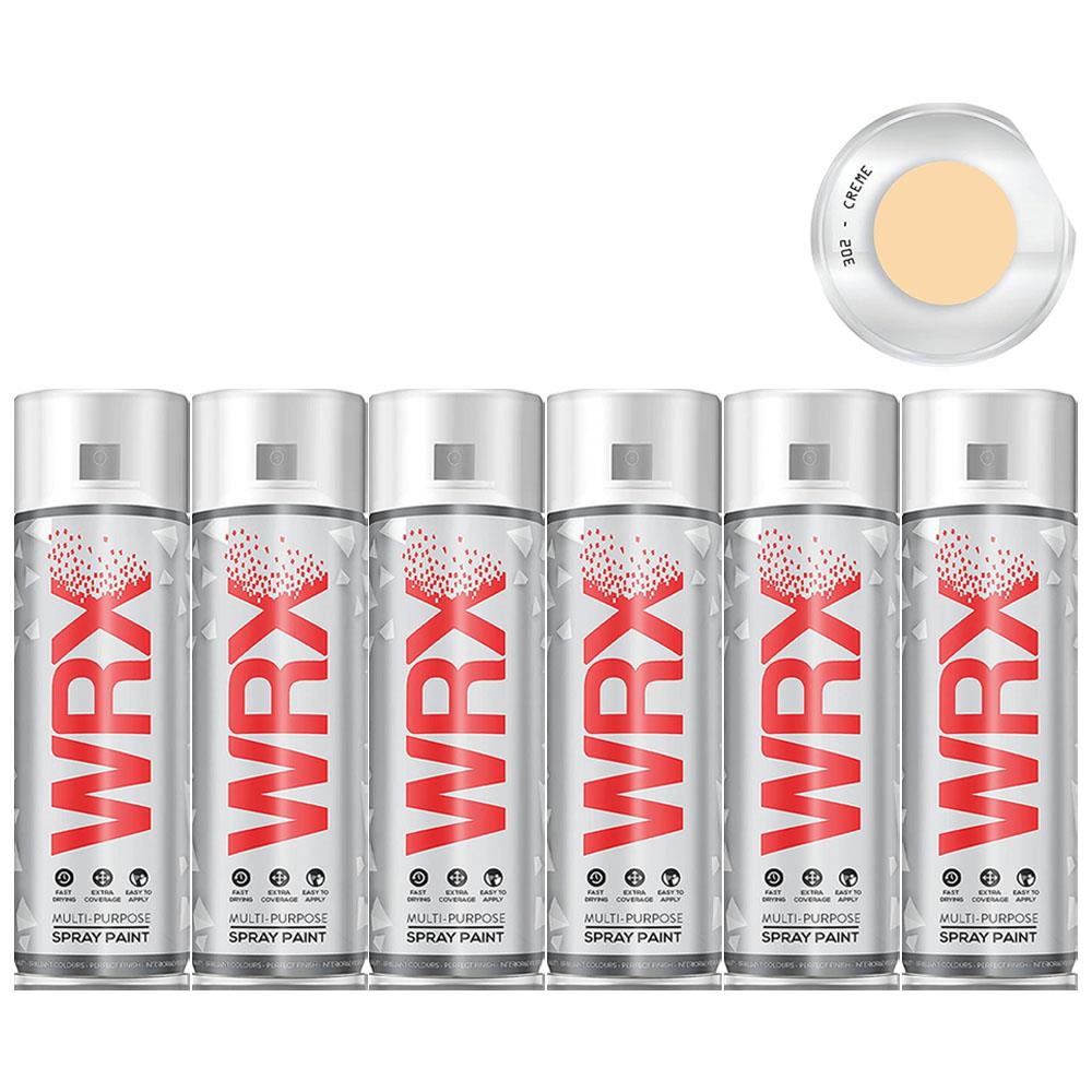 6X WRX Flat Creme Acrylic Spray Paint 400ml