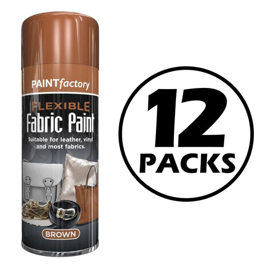 12X Brown Flexible Fabric & Vinyl Spray Paint Brown 200ml