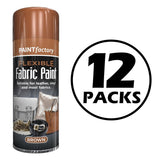 12X Brown Flexible Fabric & Vinyl Spray Paint Brown 200ml