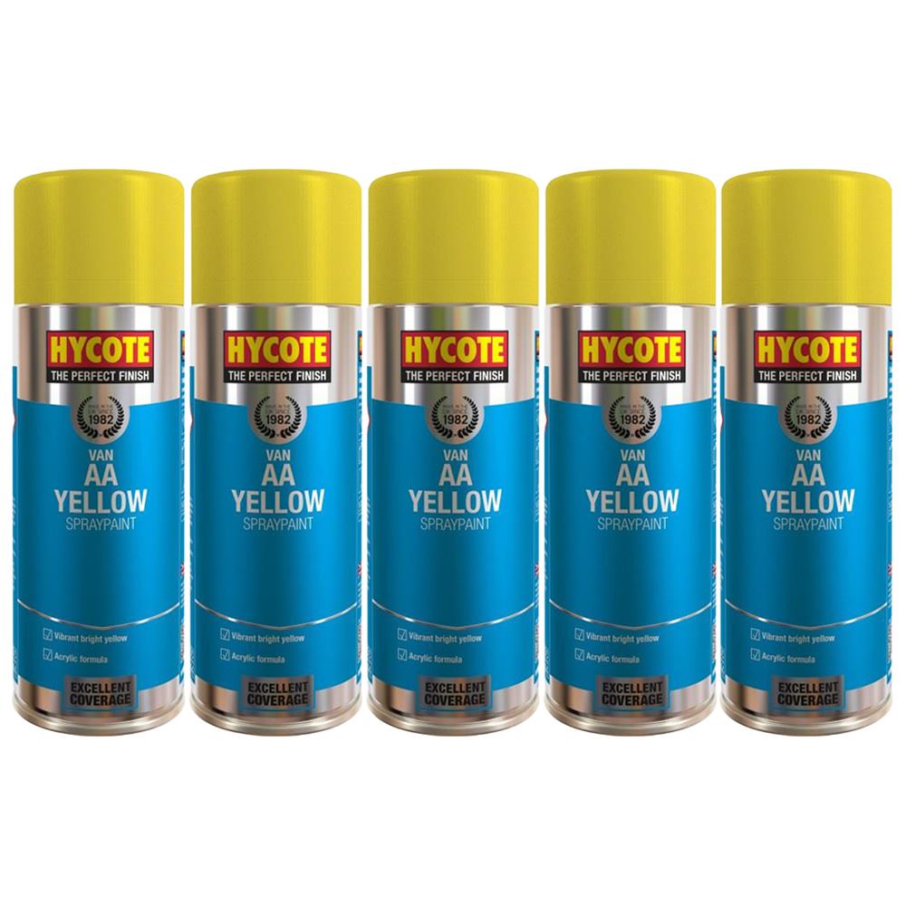 5X Hycote Aa Van Yellow Spray Paint 400ml