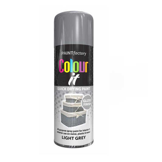 Paint Factory Light Grey Gloss Spray Paint 400ml