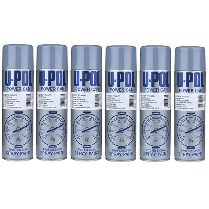 6X Upol Power Can Grey Primer Spray 500ml