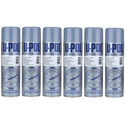 6X Upol Power Can Grey Primer Spray 500ml