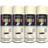 4X Paint Factory Ivory Silk Gloss Spray Paint 400ml