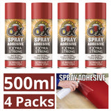 4x Saao Spray Adhesive 500Ml