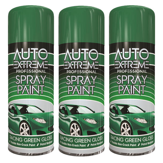 3X Auto Extreme Racing Green Spray Paint 400ml