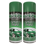 2X Auto Extreme Racing Green Spray Paint 400ml