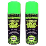 2X Paint Factory Fluorescent Neon Green Spray Paint 200ml