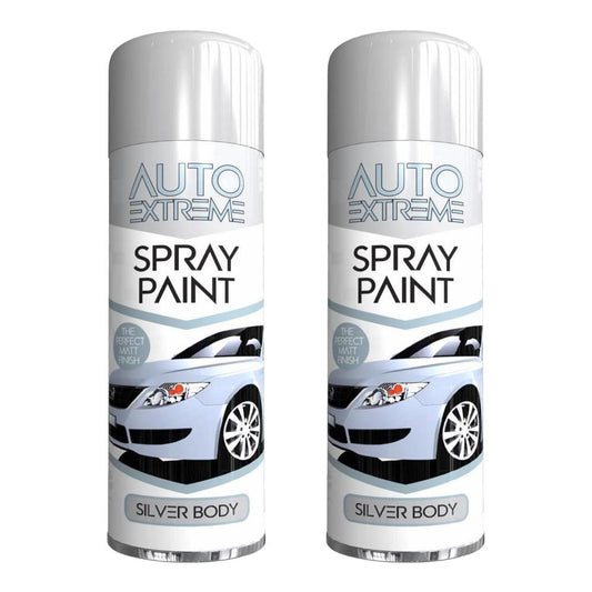 2X Auto Spray Paint Silver Spray Paint 250ml