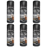 6X Black Flexible Fabric & Vinyl Spray Paint 200ml