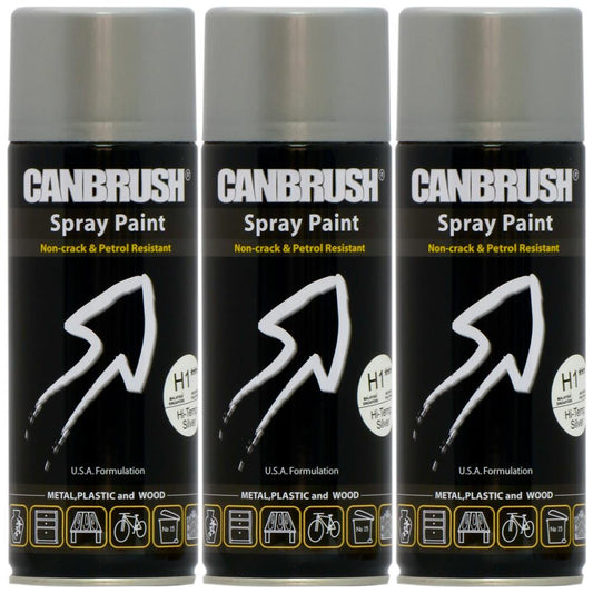 3X Canbrush H1 Hi-Temp Silver 400ml