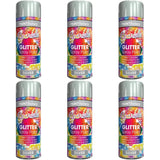 6X Paint Factory Silver Glitter Spray Paint 200ml