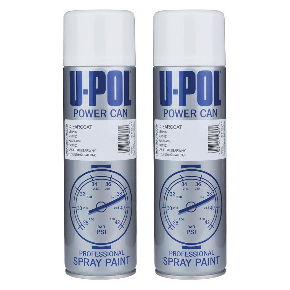 2X Upol Power Can Clear Coat Spray Paint 500ml