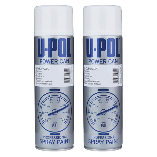 2X Upol Power Can Clear Coat Spray Paint 500ml