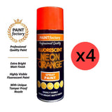 4X Paint Factory Neon Orange Spray Paint 400ml