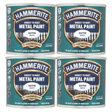 4X Hammerite Satin White Paint 250ml