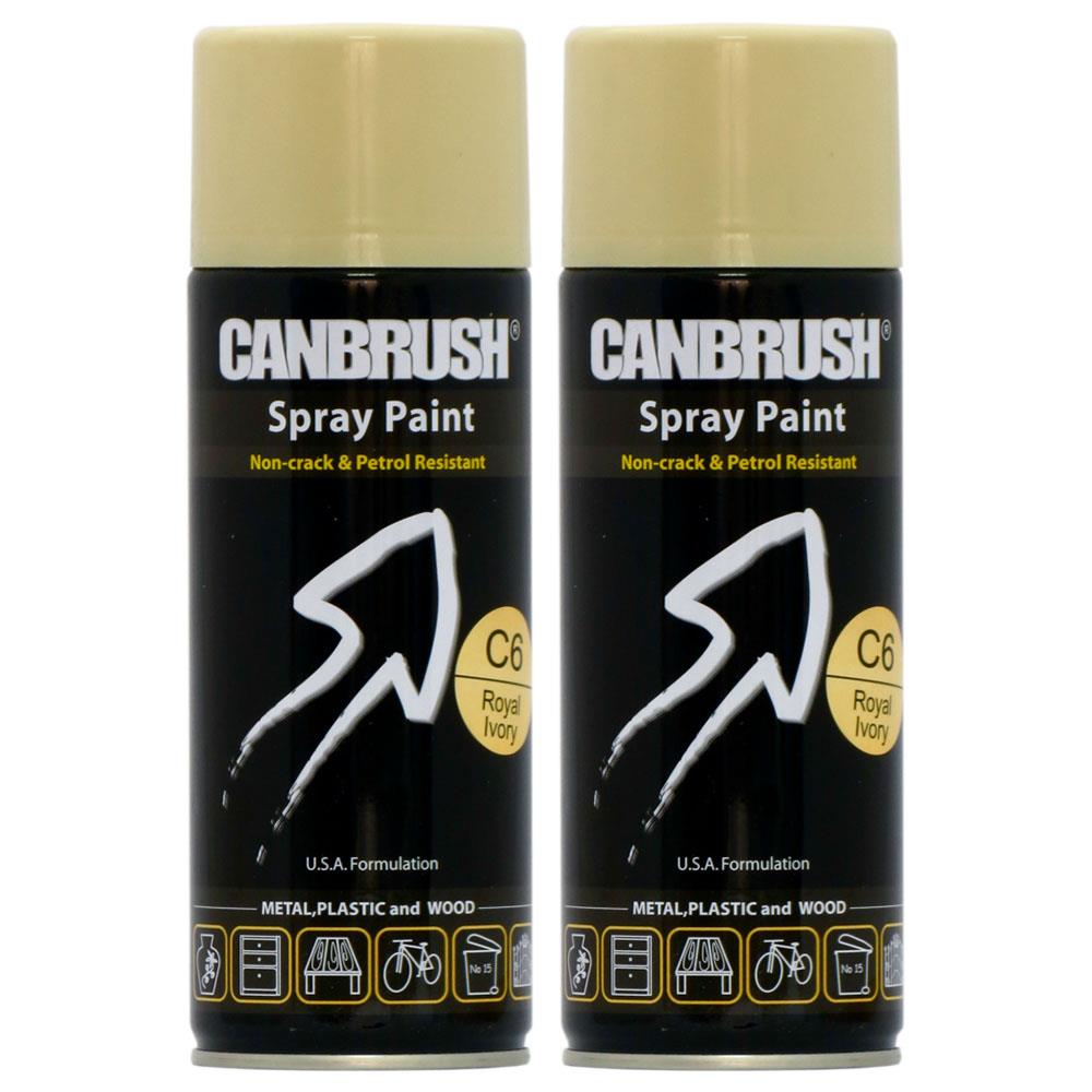 2X Canbrush C6 Royal Ivory Spray Paint 400ml