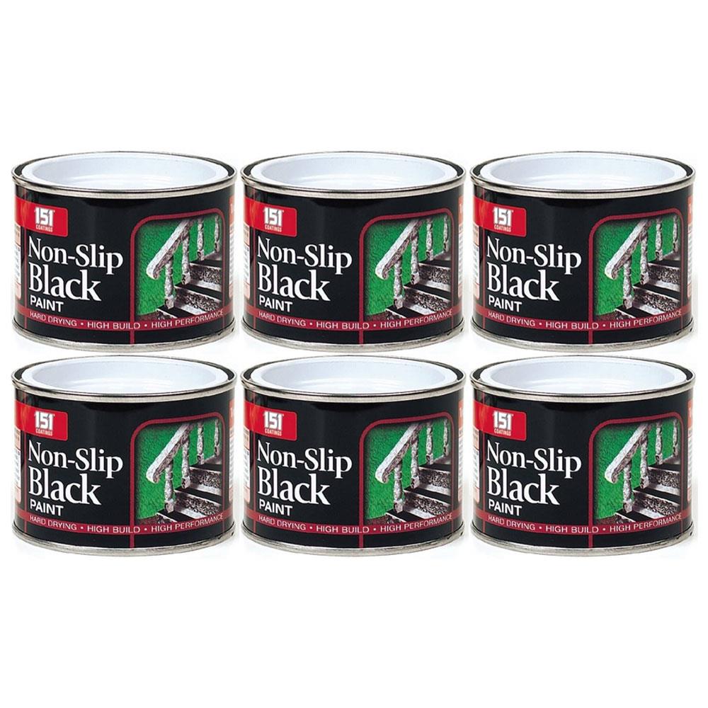 6X Nonslip Black Matt Paint Tin 180ml