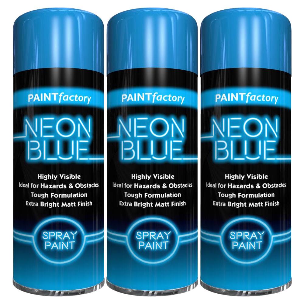 3X Paint Factory Blue Fluorescent Neon Spray Paint 200ml