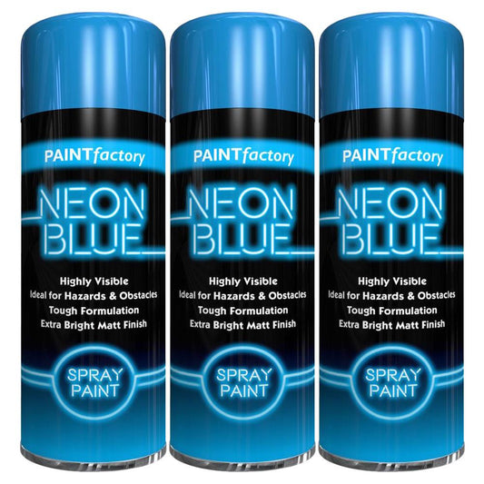 3X Paint Factory Blue Fluorescent Neon Spray Paint 200ml