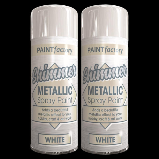 2X Paint Factory Purpose White Metallic 200ml