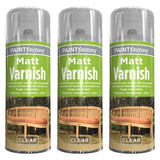 3X Clear Matt Varnish Spray 250ml