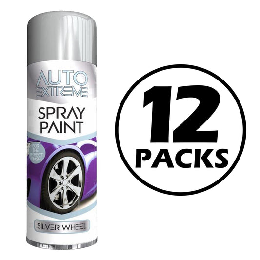 12X Auto Extreme Silver Wheel Spray Paint 250ml