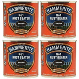 4X Hammerite No.1 Rustbeater Dark Brown 250ml