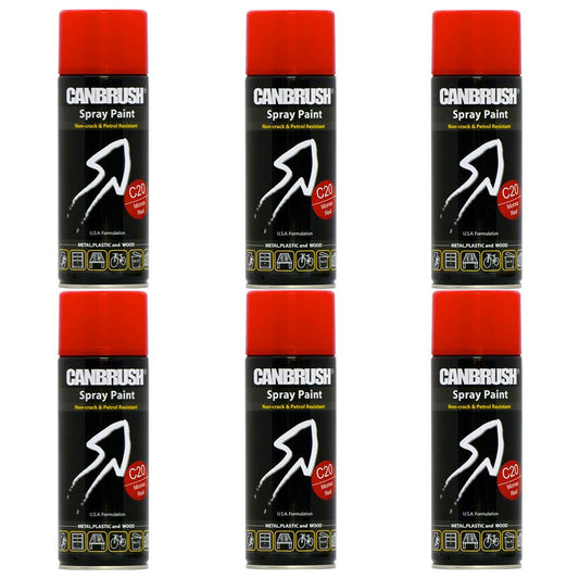 6X Canbrush C20 Monsa Red Spray Paint 400ml