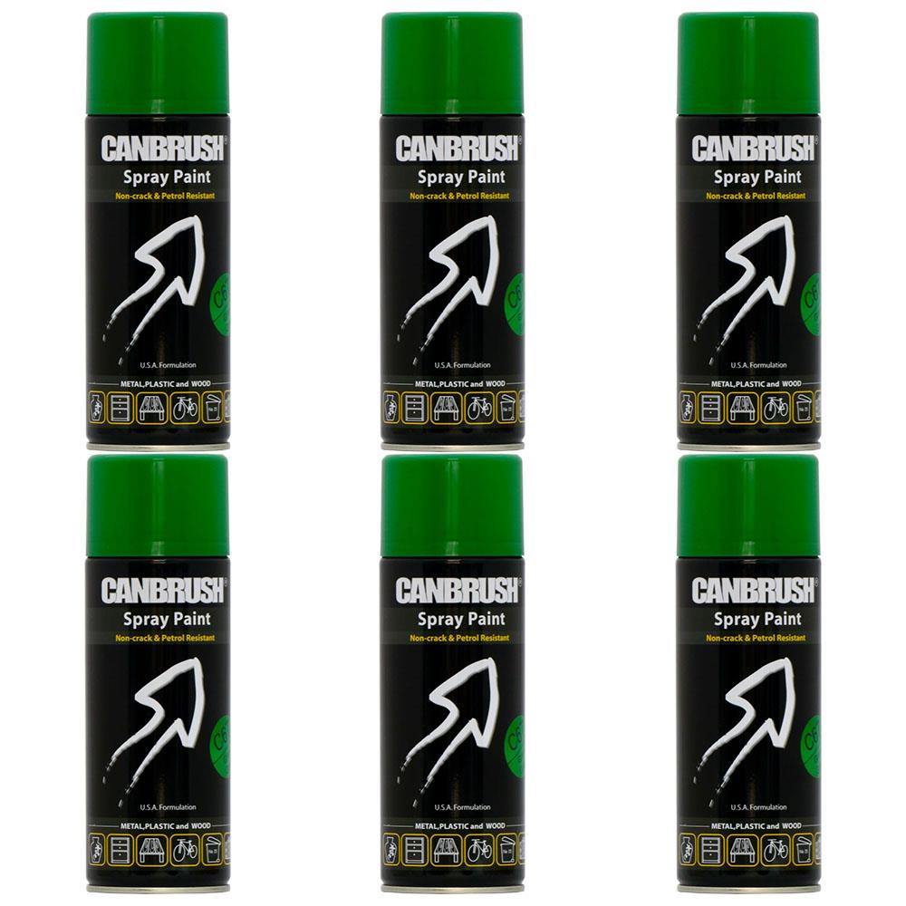 6X Canbrush C67 Grass Green Spray Paint 400ml