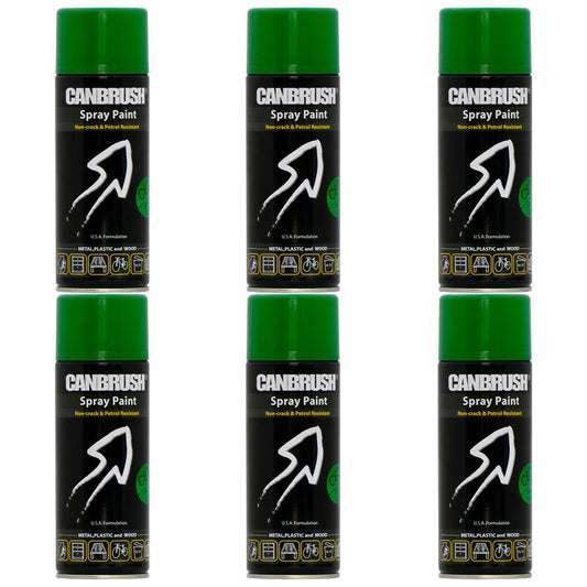 6X Canbrush C67 Grass Green Spray Paint 400ml