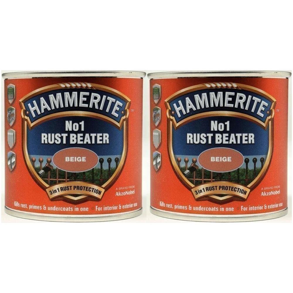 2X Hammerite No.1 Rustbeater Beige 250ml