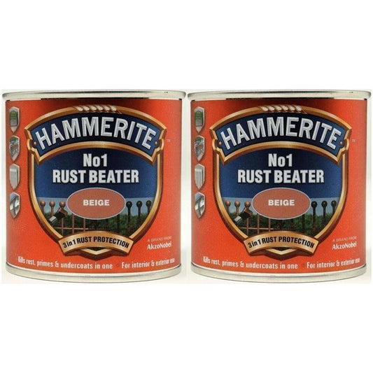 2X Hammerite No.1 Rustbeater Beige 250ml