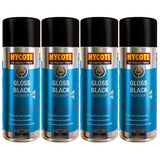 4X Hycote Bodyshop Gloss Black Spray Paint 400ml