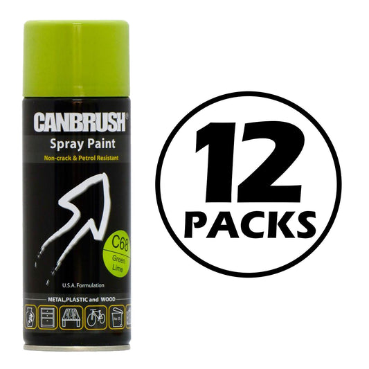 12X Canbrush C68 Green Lime Spray Paint 400ml