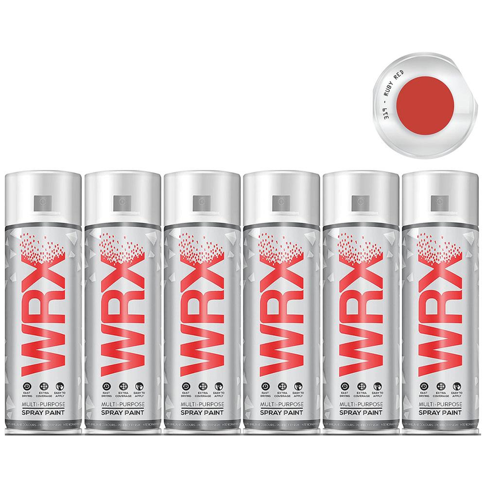 6X WRX Flat Ruby Red Spray Paint 400ml