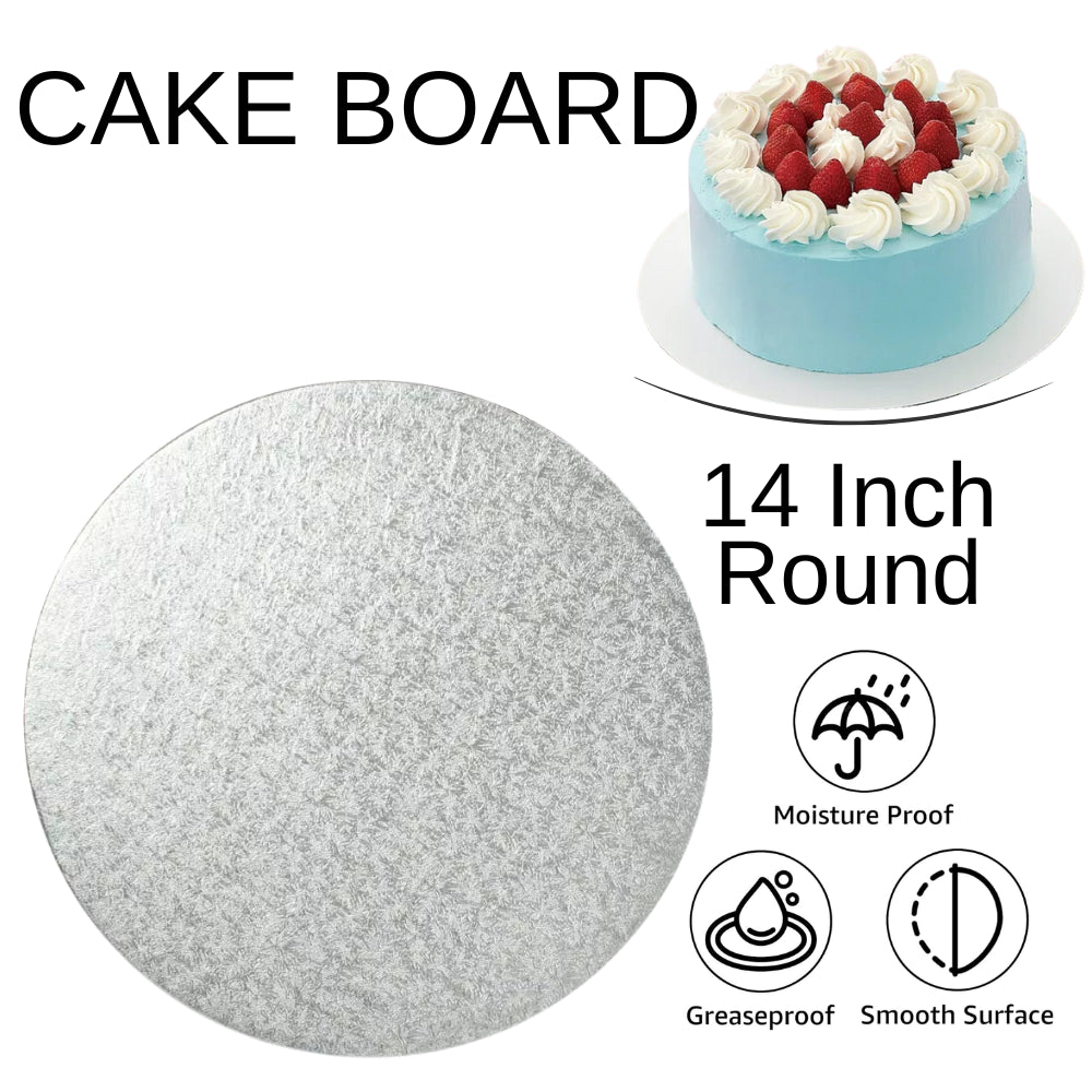 1 Board - 14" Round Silver Double Thick Cards