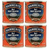 4X Hammerite No.1 Rustbeater Grey 250ml