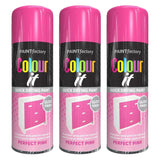 3X Paint Factory Perfect Pink Gloss Spray Paint 400ml