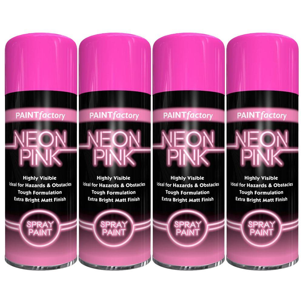 4X Paint Factory Neon Pink Spray Paint 400ml