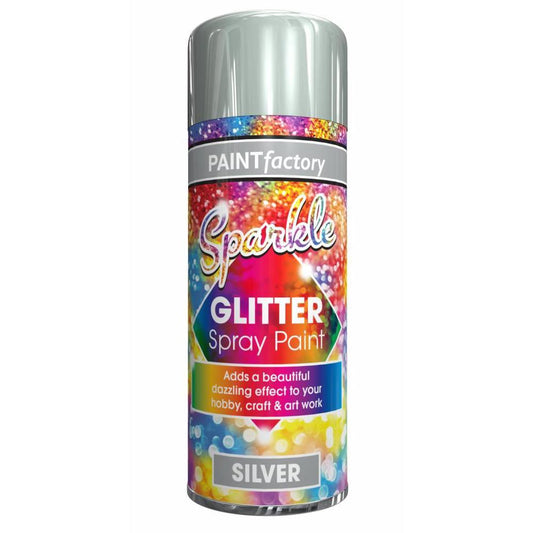 Paint Factory Silver Glitter Spray Paint 200ml